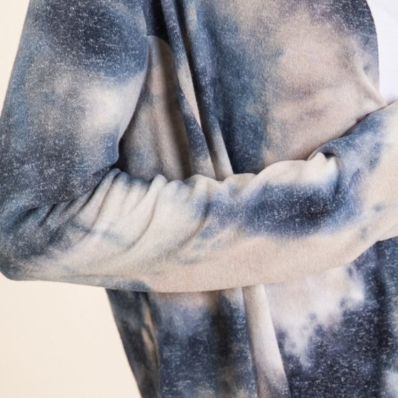 ✨TIE DYE BRUSHED HACCI LONG SLEEVE OPEN CARDIGAN - Picture 4 of 4